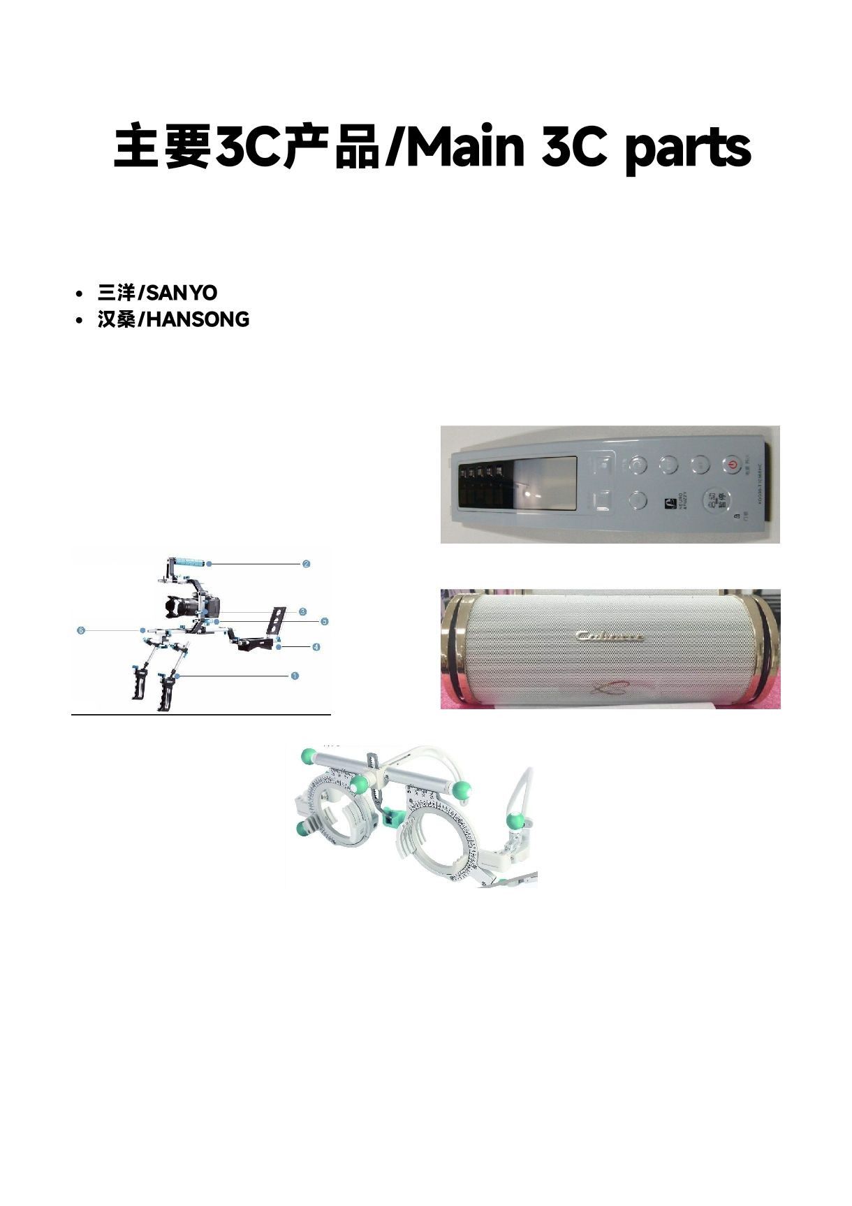 injection parts for medical